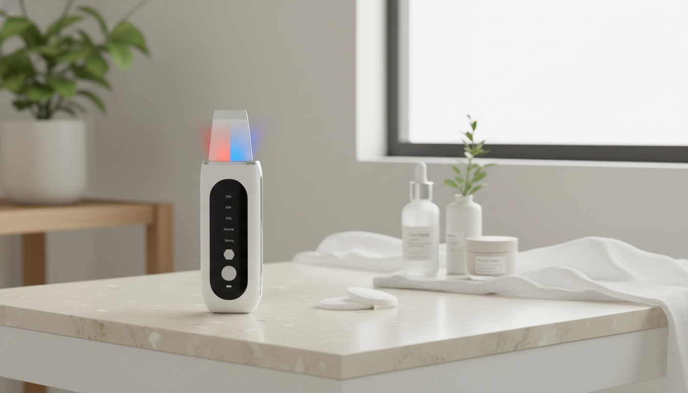 EMS Ultrasonic Skin Scrubber with LED: Blackhead Guide