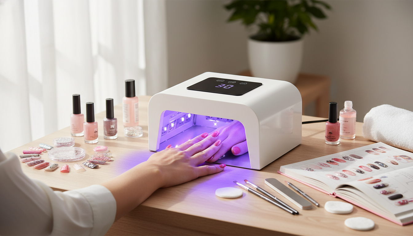 UV/LED Nail Lamp with LCD Timer & Memory: Even Gel Cures